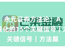 永元证券方法论：API与量化的15个关键信号｜方法篇